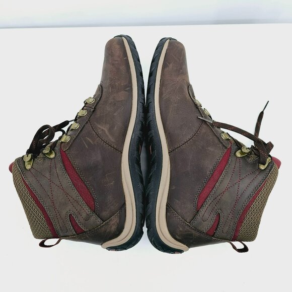 Timberland Womens Norwood Mid Waterproof Boots 11 Brown Leather Hiking Outdoor - Picture 9 of 13